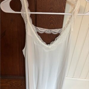NWOT White Lace Trim Tank Top